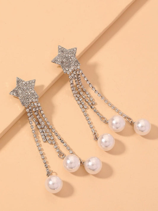 Glitrende ørepynt med perler