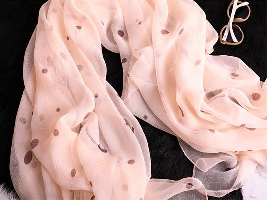 Luxus Indian Chiffon skjerf Dot Print Pink | Youtrend