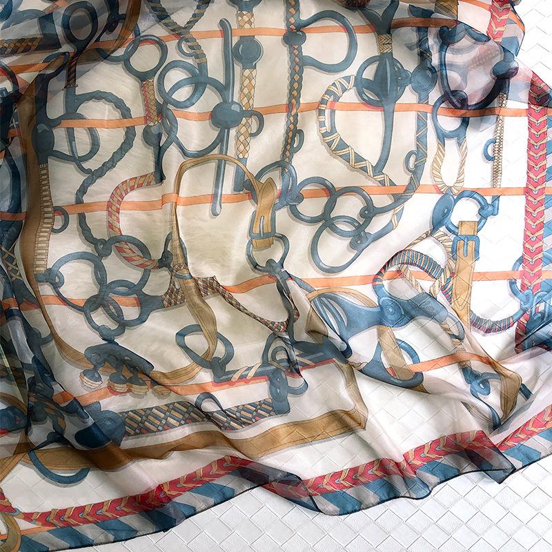 Luxus Chiffon skjerf mønstret Print Beige | Youtrend