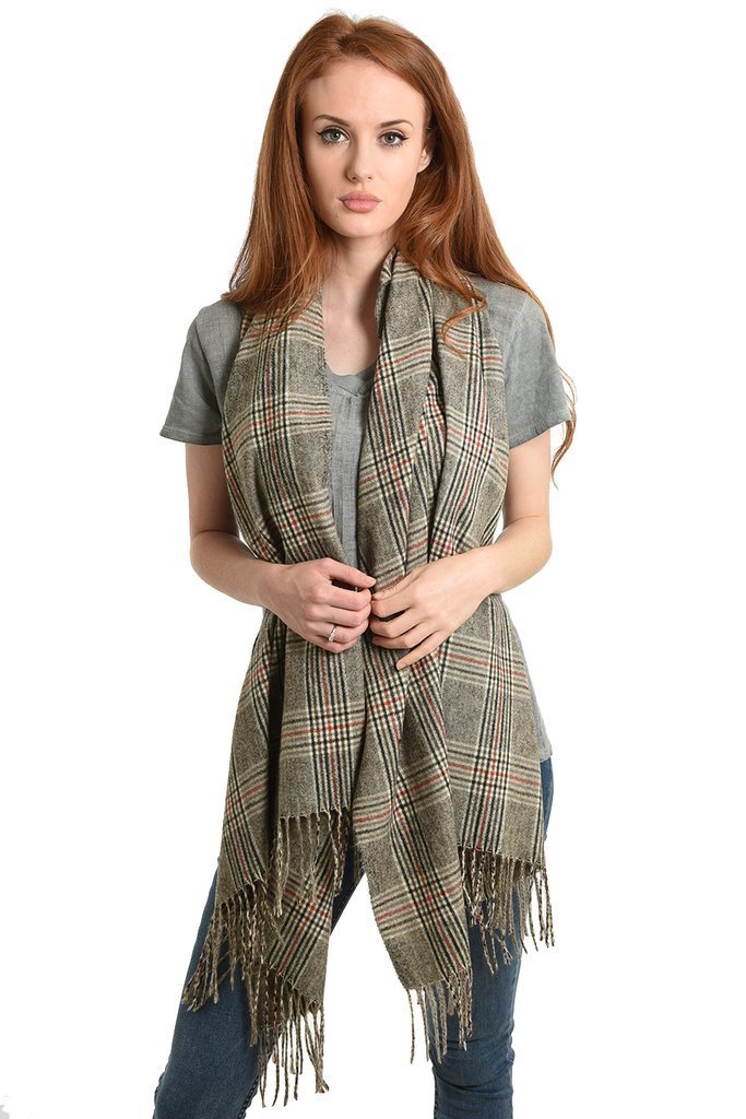 Skjerf rutemønstret grå og rød | Youtrend