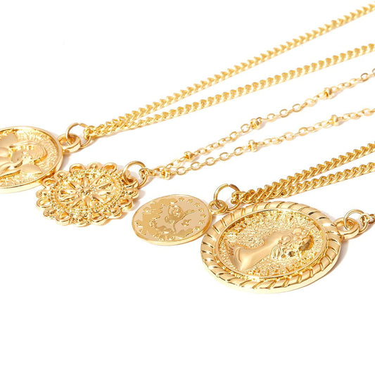 Halskjede med 4 lenker og mynter | Youtrend