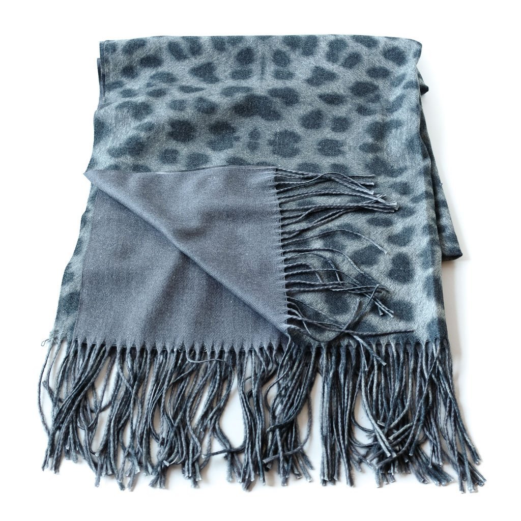 Skjerf Cashmere grå leopard | Youtrend