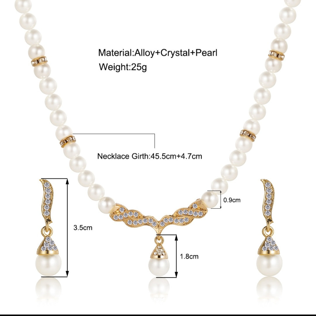 KRYSTALL PERLE SMYKKESETT