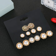 6-pakning øredobber med perler