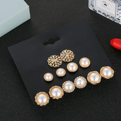 6-pack øredobber med perler