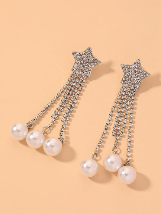 Glitrende ørepynt med perler