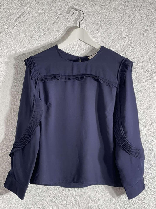 Elegant bluse i fin blåfarge