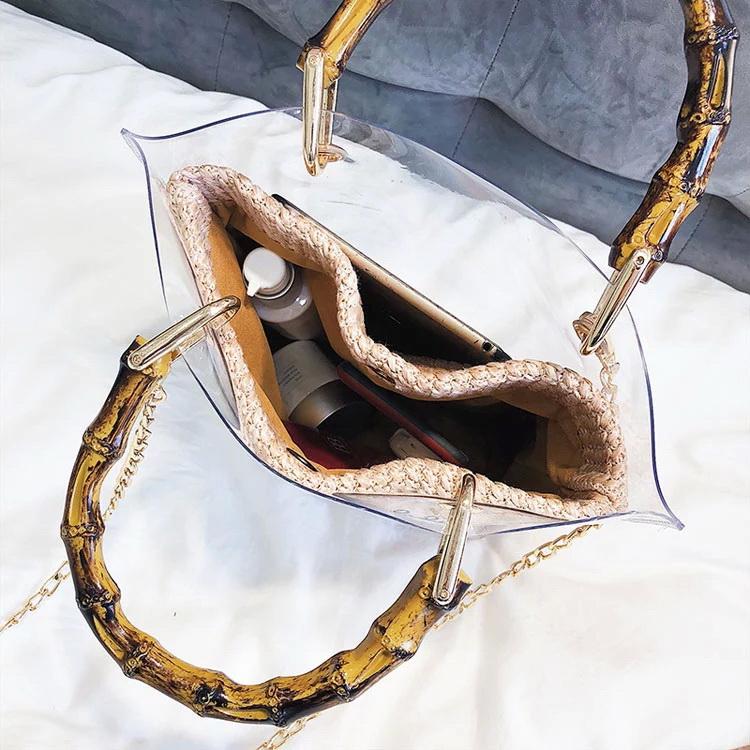 Veske Fashion Rattan i klar PVC Lys | Youtrend