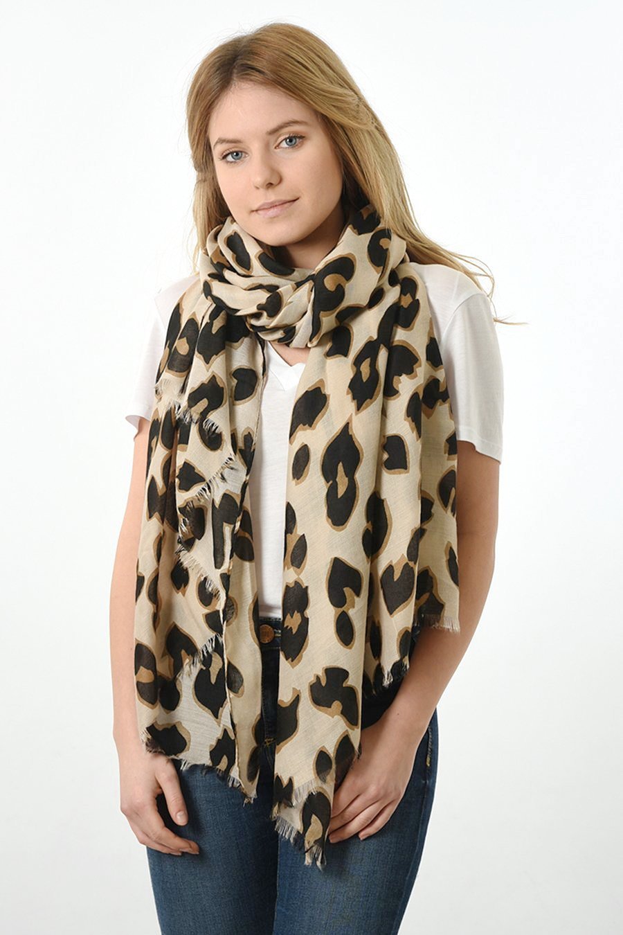 Skjerf lang Creme Sort | Youtrend