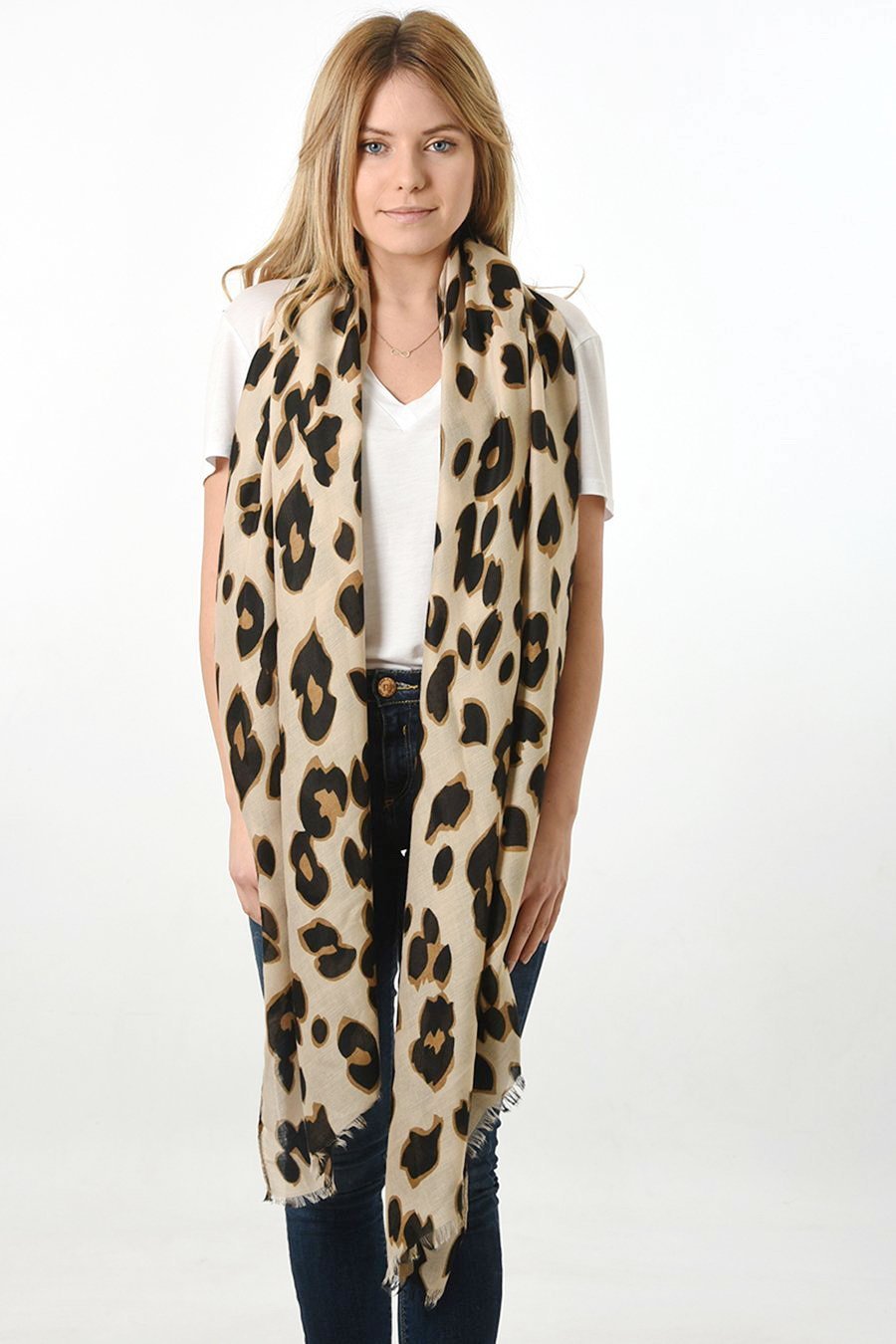 Skjerf lang Creme Sort | Youtrend