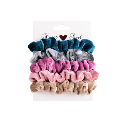 VELOUR SCRUNSHIES I 5 PK