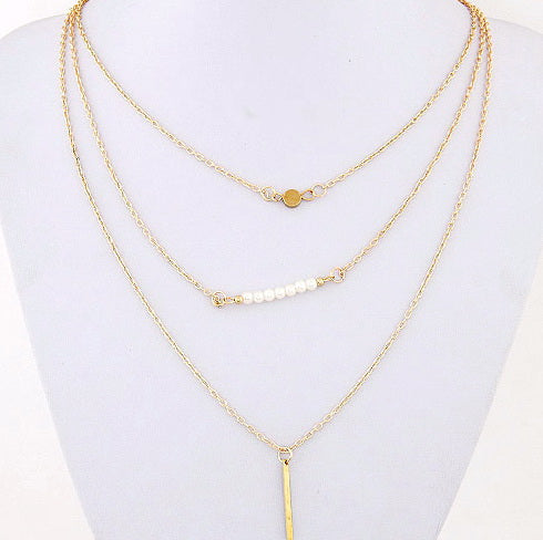 Halskjede med perler og stav | Youtrend