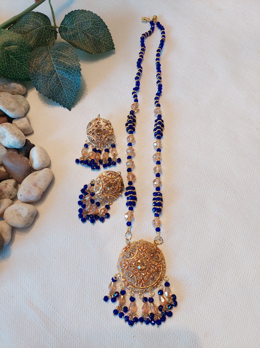 KLASSISK BLÅ SMYKKESETT