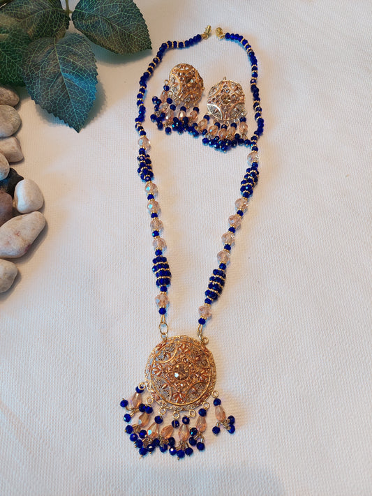 KLASSISK BLÅ SMYKKESETT