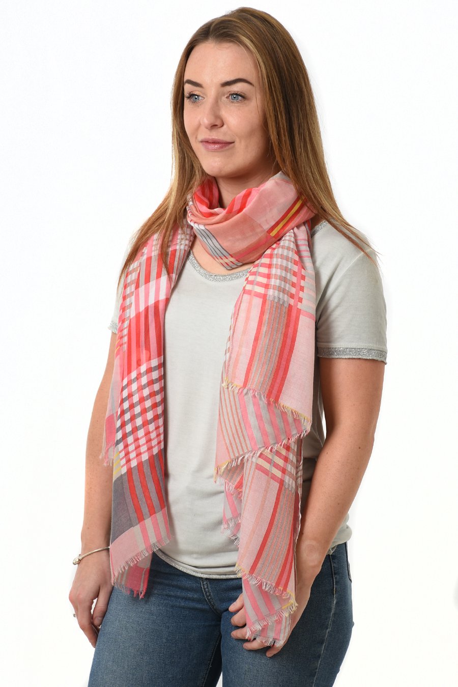 Rosa trykket skjerf