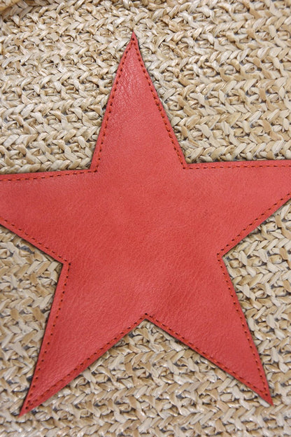 Veske Krem Red Star Rund Strå | Youtrend