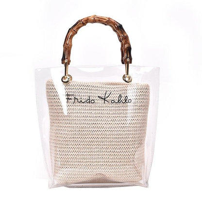 Veske Fashion Rattan i klar PVC Lys | Youtrend