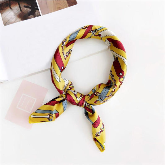 Tørkle med mønster i Silk feel Gult | Youtrend