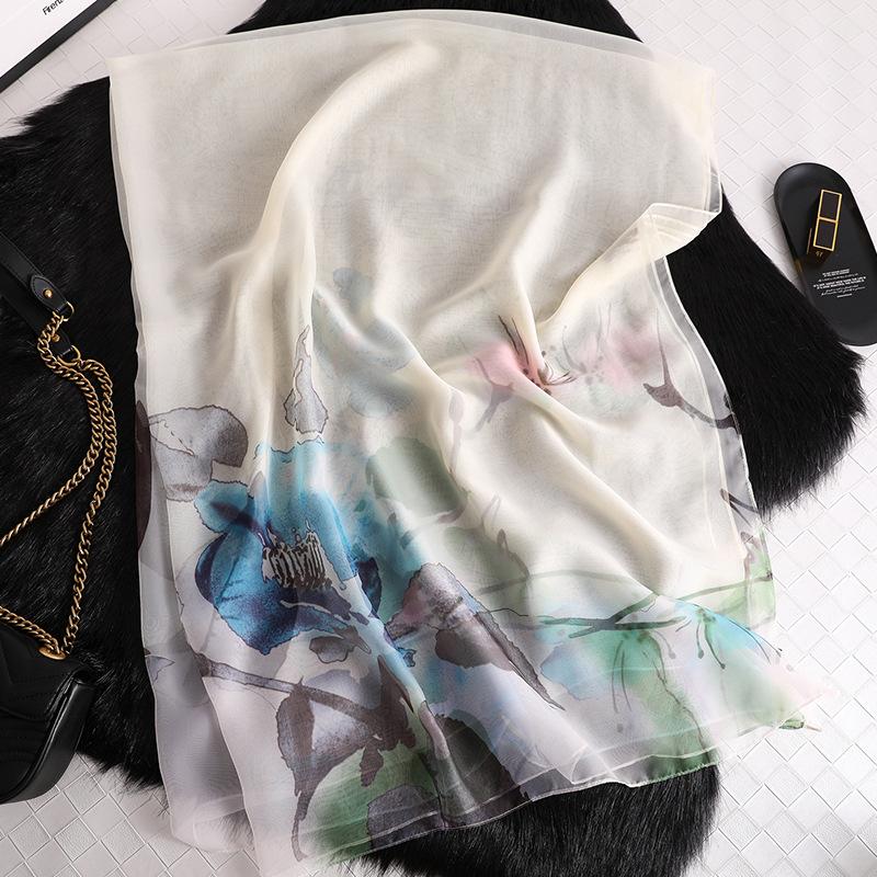 Luxus Chiffon skjerf Print Yellow | Youtrend