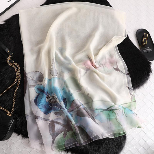 Luxus Chiffon skjerf Print Yellow | Youtrend