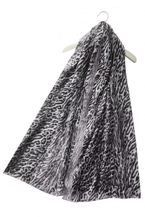 Skjerf Safari Leopard print Grå | Youtrend