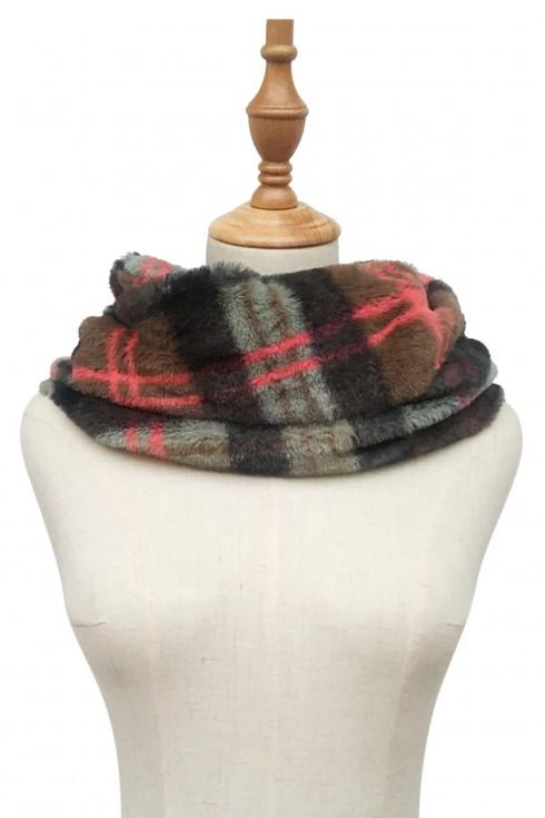 Snood skjerf myk pels Grønn/Pink | Youtrend