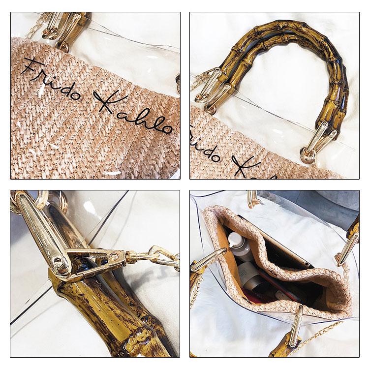Veske Fashion Rattan i klar PVC Lys | Youtrend