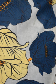 Kimono Blue Yellow Floral Lang | Youtrend