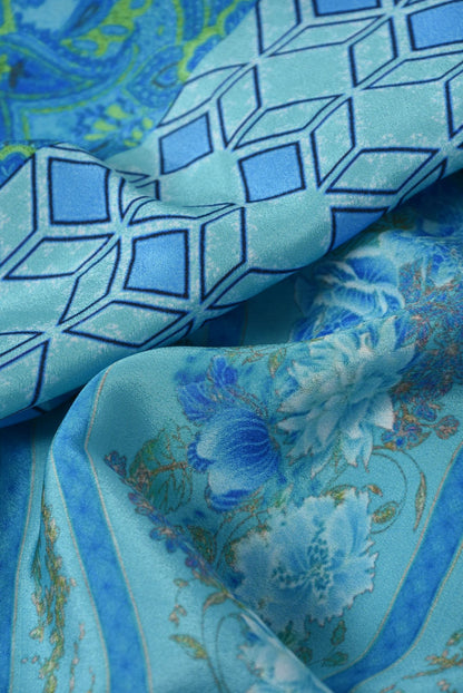 Kimono Turkis Abstrakt Print Lang | Youtrend