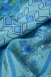 Kimono Turkis Abstrakt Print Lang | Youtrend