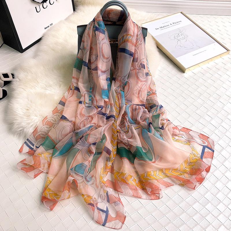 Luxus Chiffon skjerf mønstret Print Camel | Youtrend