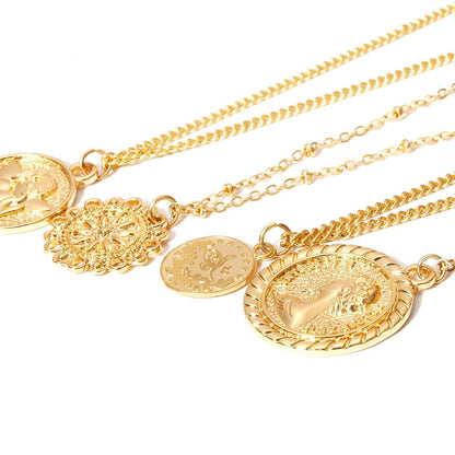 Halskjede med 4 lenker og mynter | Youtrend