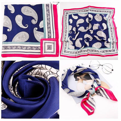 Tørkle med Mønster print i Satin Silk Rød | Youtrend