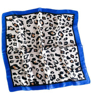 Tørkle Leopard print i Satin Silk Blå | Youtrend
