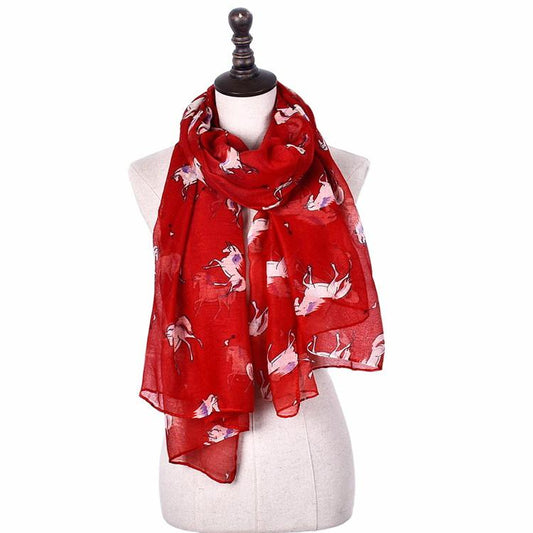 Skjerf Fashion Hestemotiv Rød | Youtrend