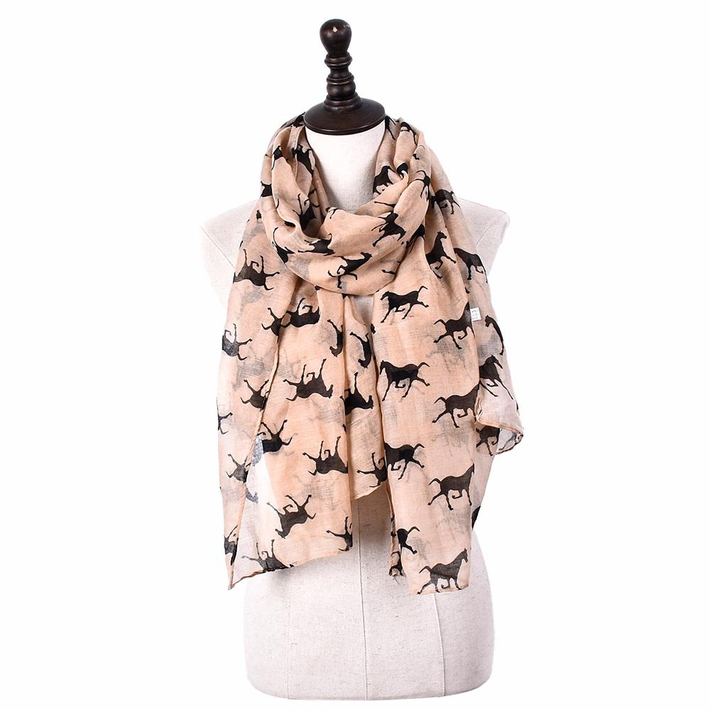 Skjerf Fashion Hestemotiv Camel | Youtrend