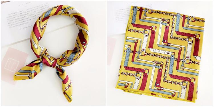 Tørkle med mønster i Silk feel Gult | Youtrend