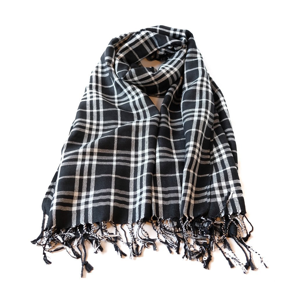 Skjerf rutemønster sort | Youtrend