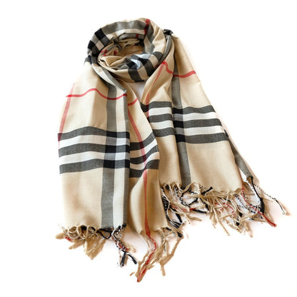 Skjerf rutemønster beige | Youtrend