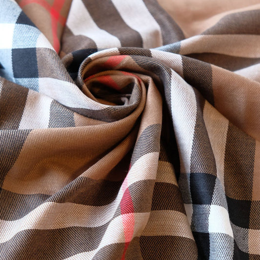 Skjerf rutemønster mørkebrun | Youtrend