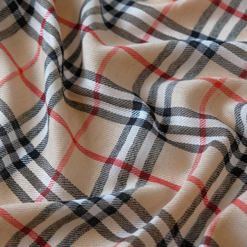 Skjerf rutemønster beige | Youtrend