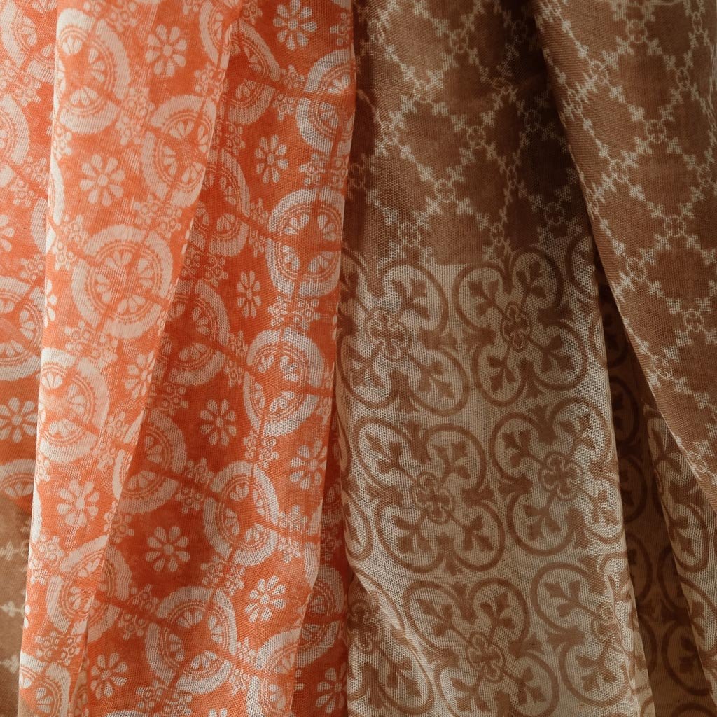 Skjerf mønstret lysebrun/rosa | Youtrend