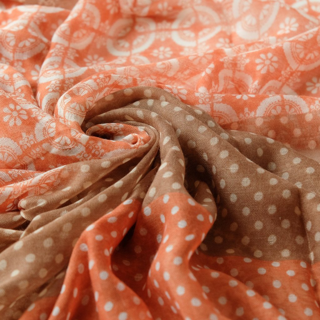 Skjerf mønstret lysebrun/rosa | Youtrend