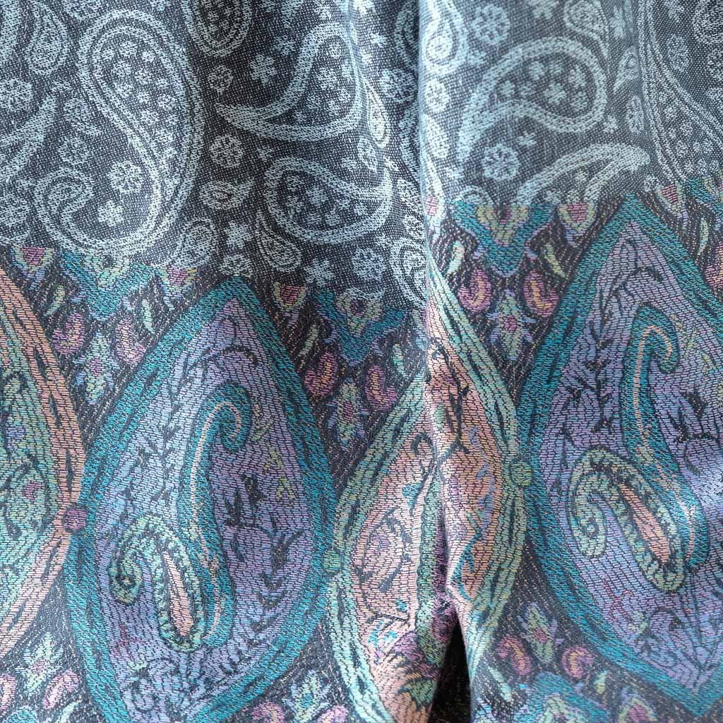 Skjerf Thai Pashmina grå med farget kant | Youtrend