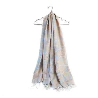 Skjerf Thai Pashmina gul/blå pastell | Youtrend