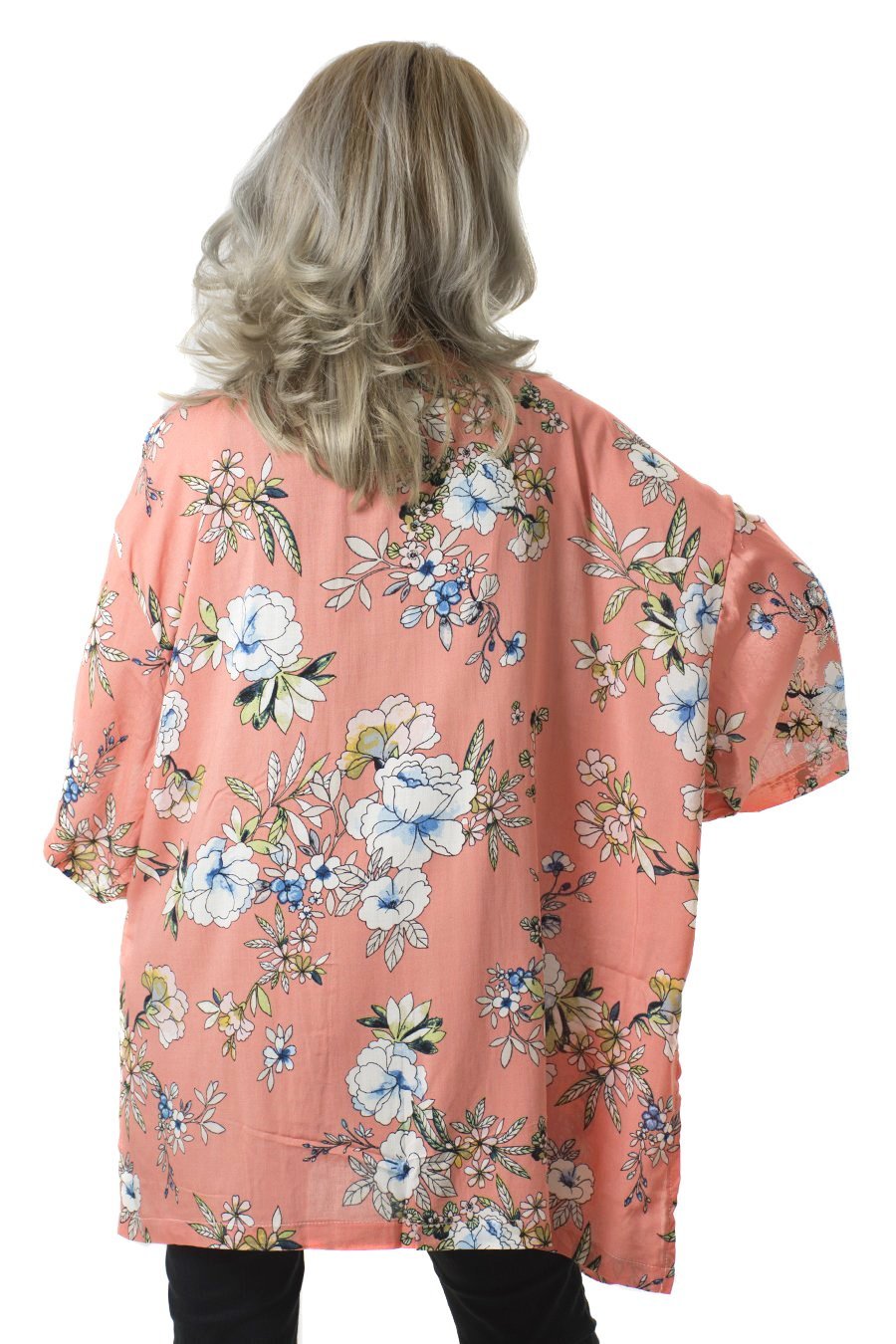 Kimono Coral Flower Print Kort | Youtrend