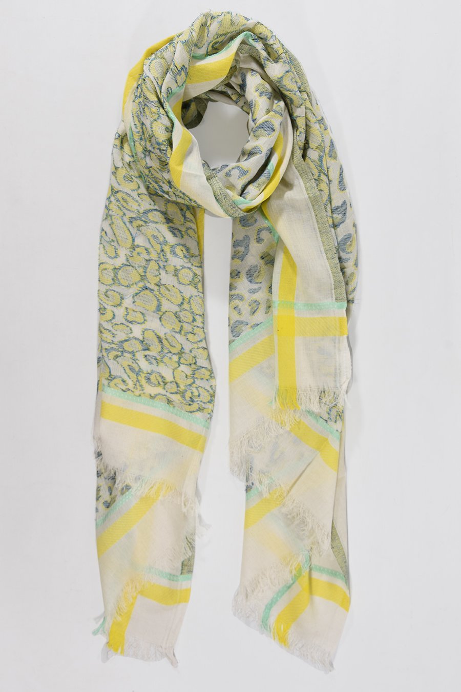 GULT JAQUARD LEOPARD SKJERF