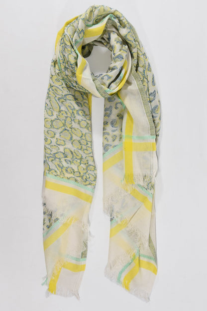 GULT JAQUARD LEOPARD SKJERF