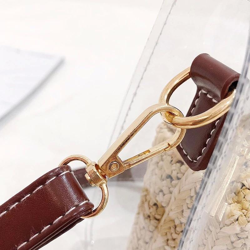 Veske Fashion Rattan liten i klar PVC Sort | Youtrend