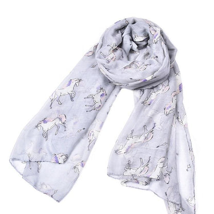 Skjerf Fashion Hestemotiv Grå | Youtrend